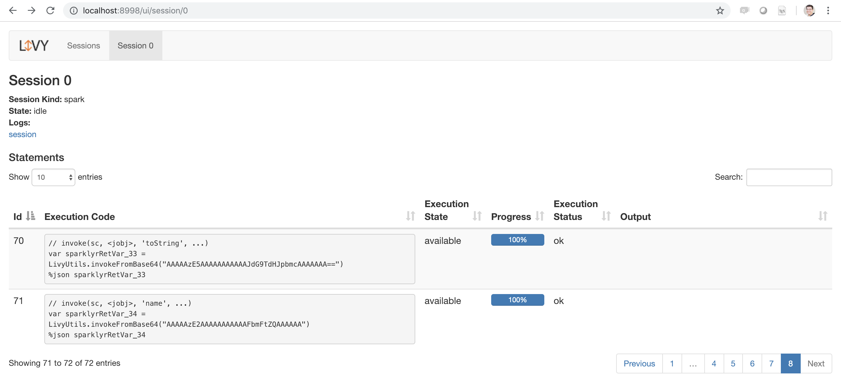 Apache Livy running as a local service